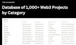 1,000+ Web3 Projects Database image