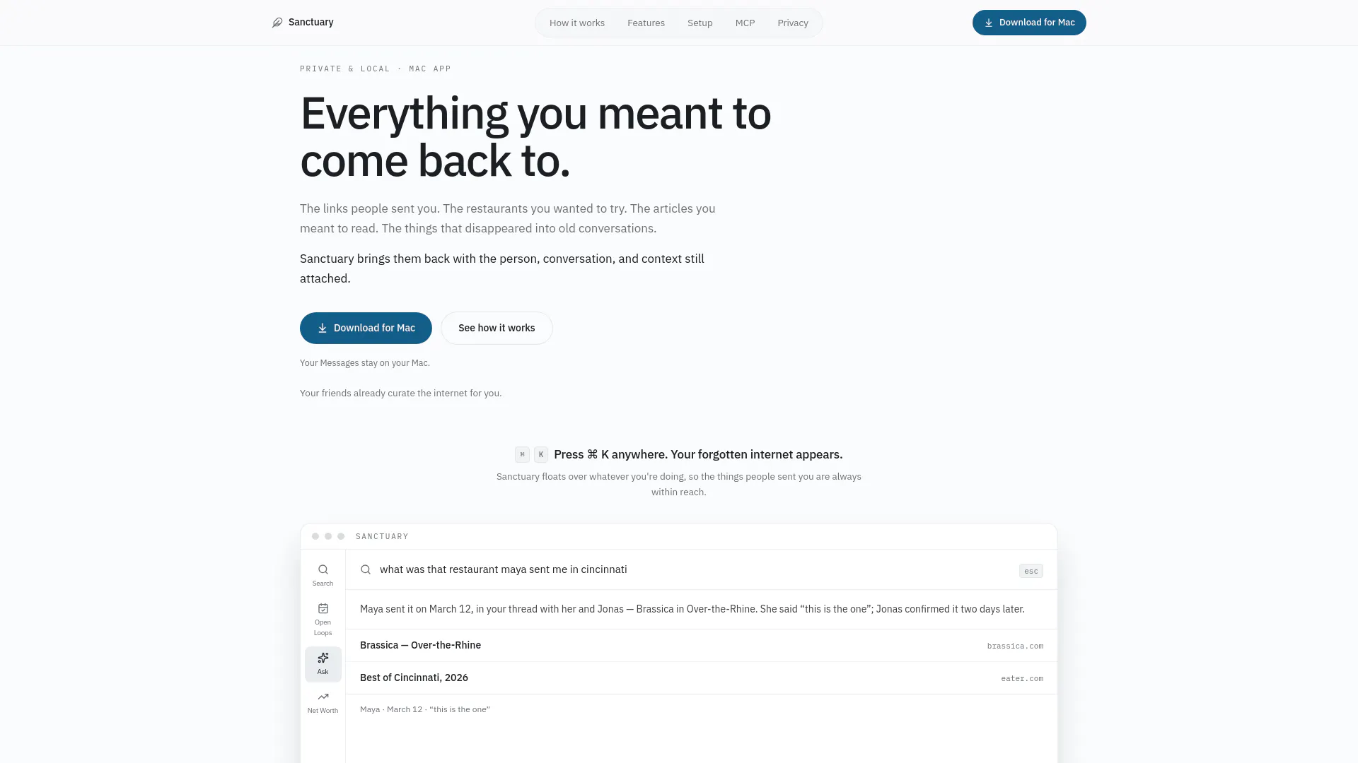 Sanctuary — Personal Context for AI gallery image