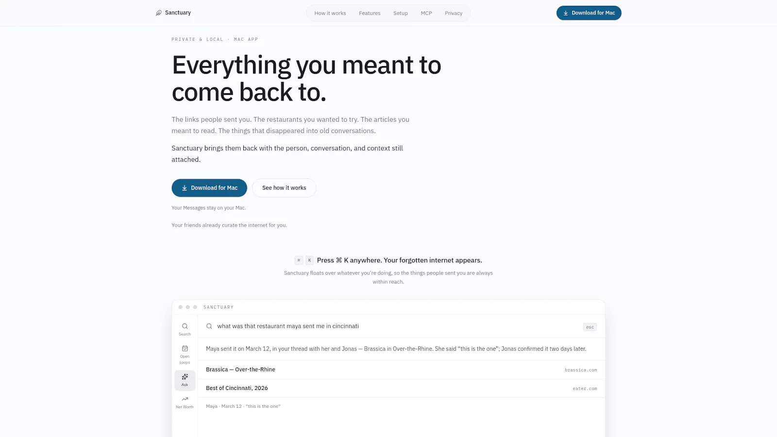 Sanctuary — Personal Context for AI screenshot 1