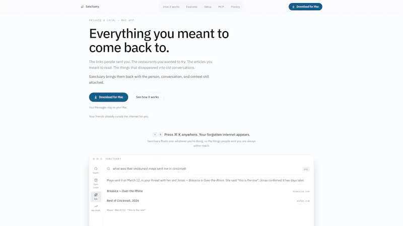 Sanctuary — Personal Context for AI screenshot 1