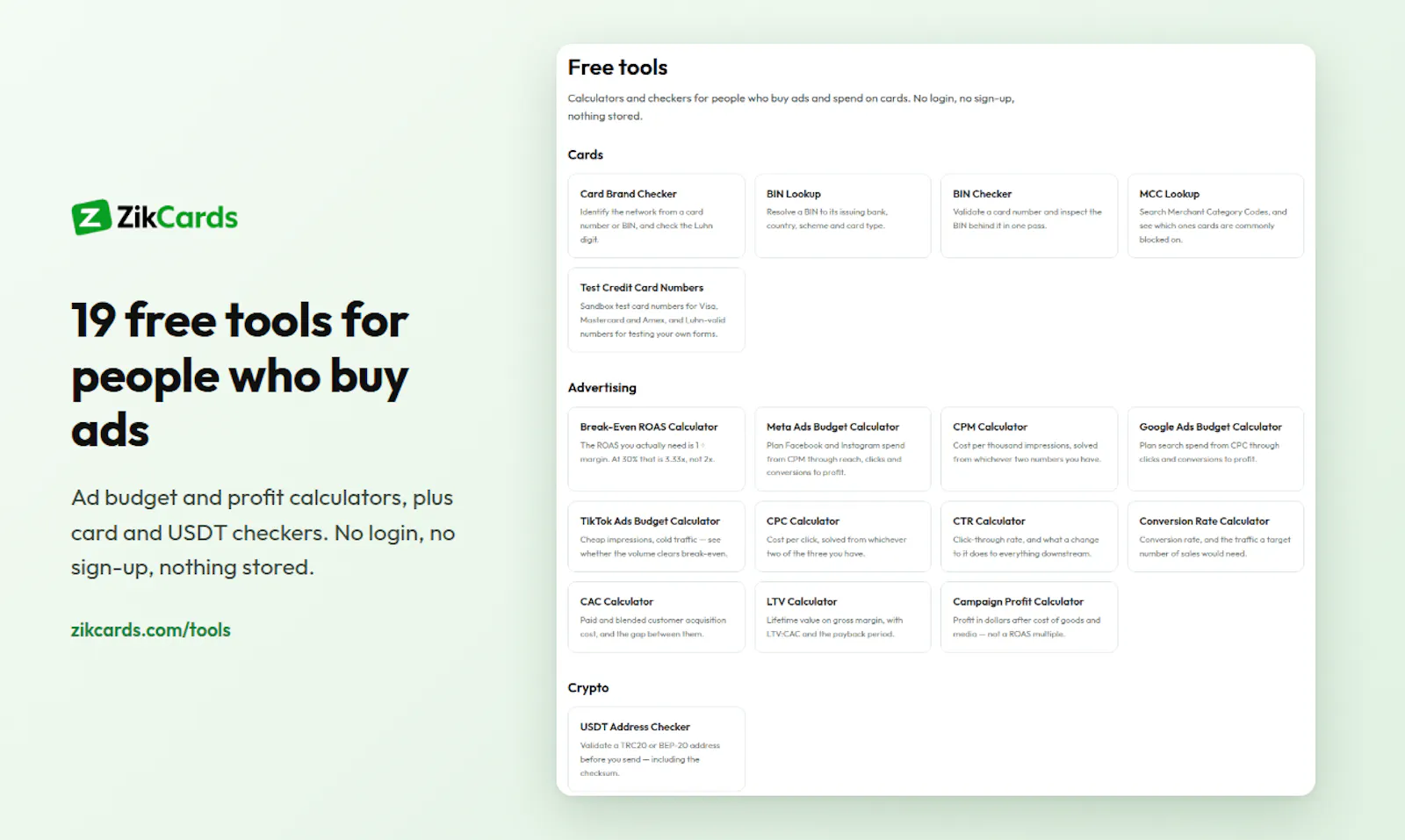 ZikCards Free Tools screenshot 1