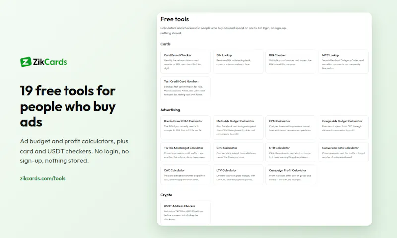 ZikCards Free Tools screenshot 1