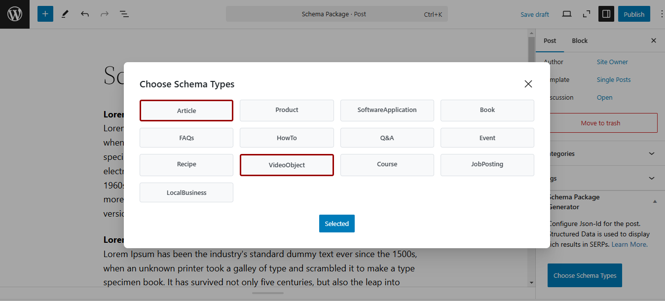 Schema Package media 9
