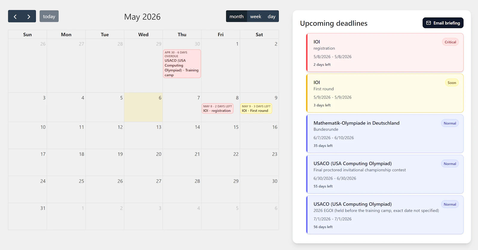 Olympiad Tracker screenshot 1
