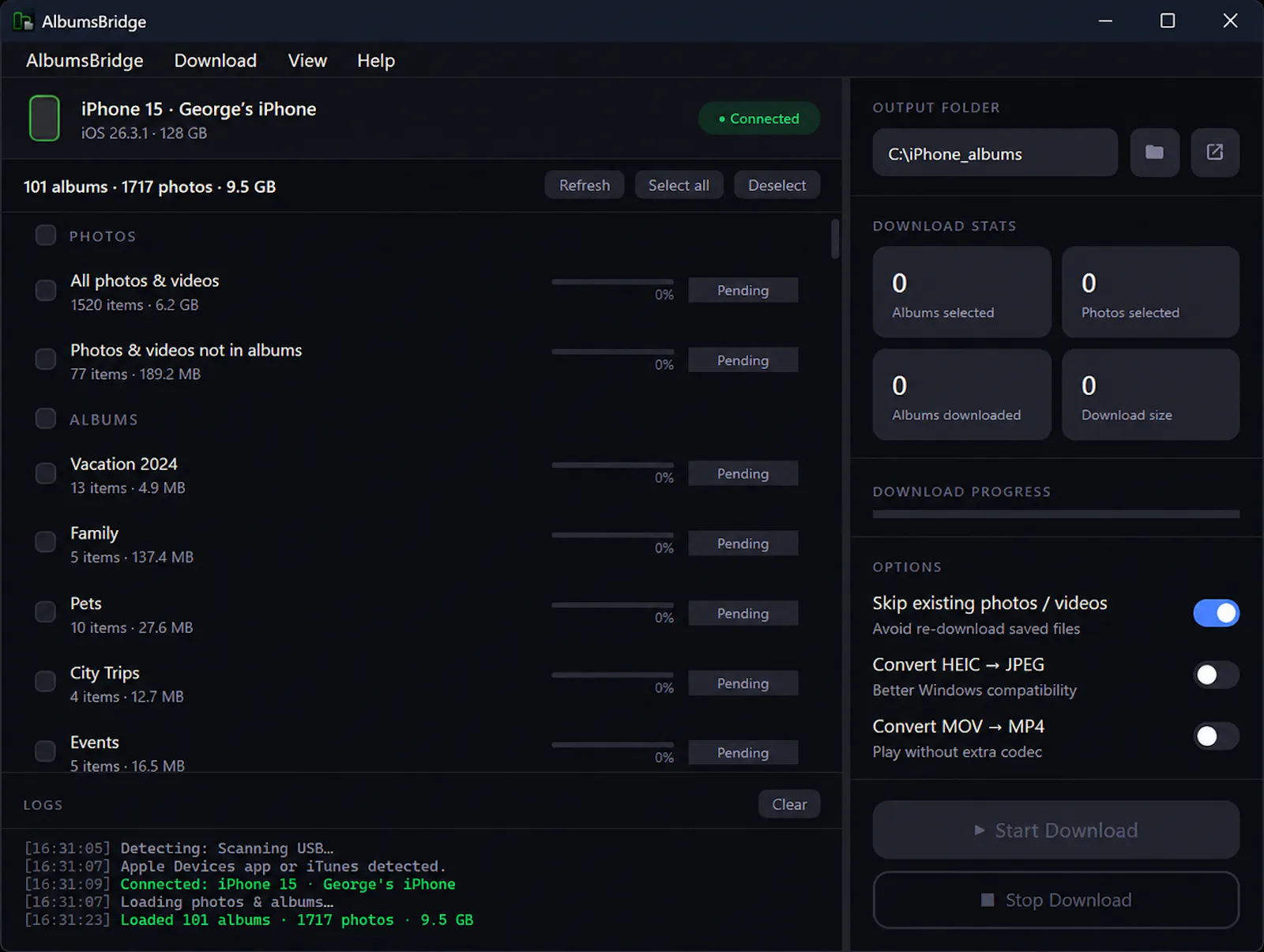 AlbumsBridge screenshot 2