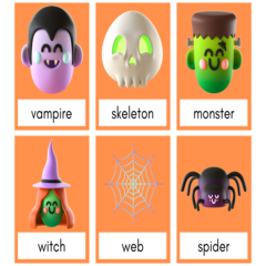  3D Halloween Flash Cards 