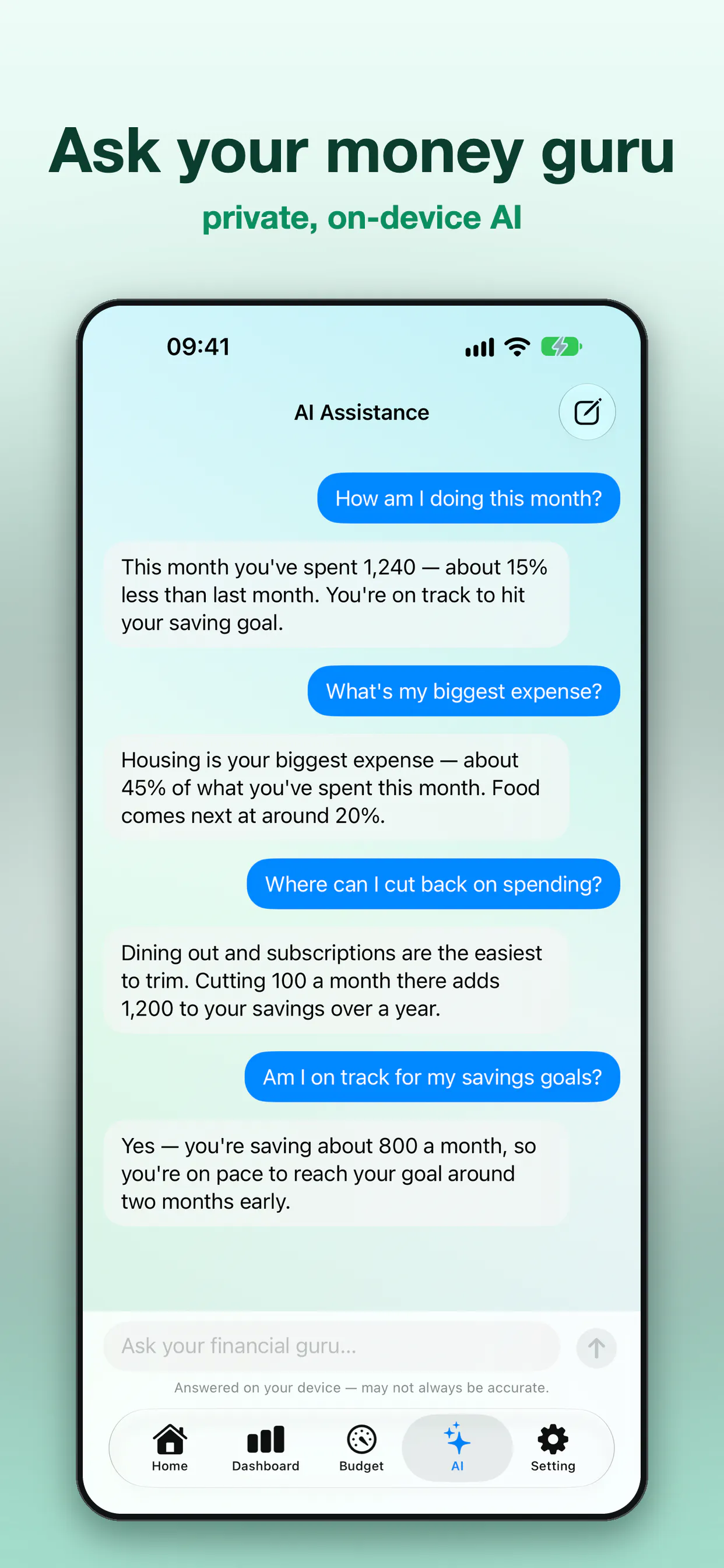 Savings — AI Expense Tracker gallery image