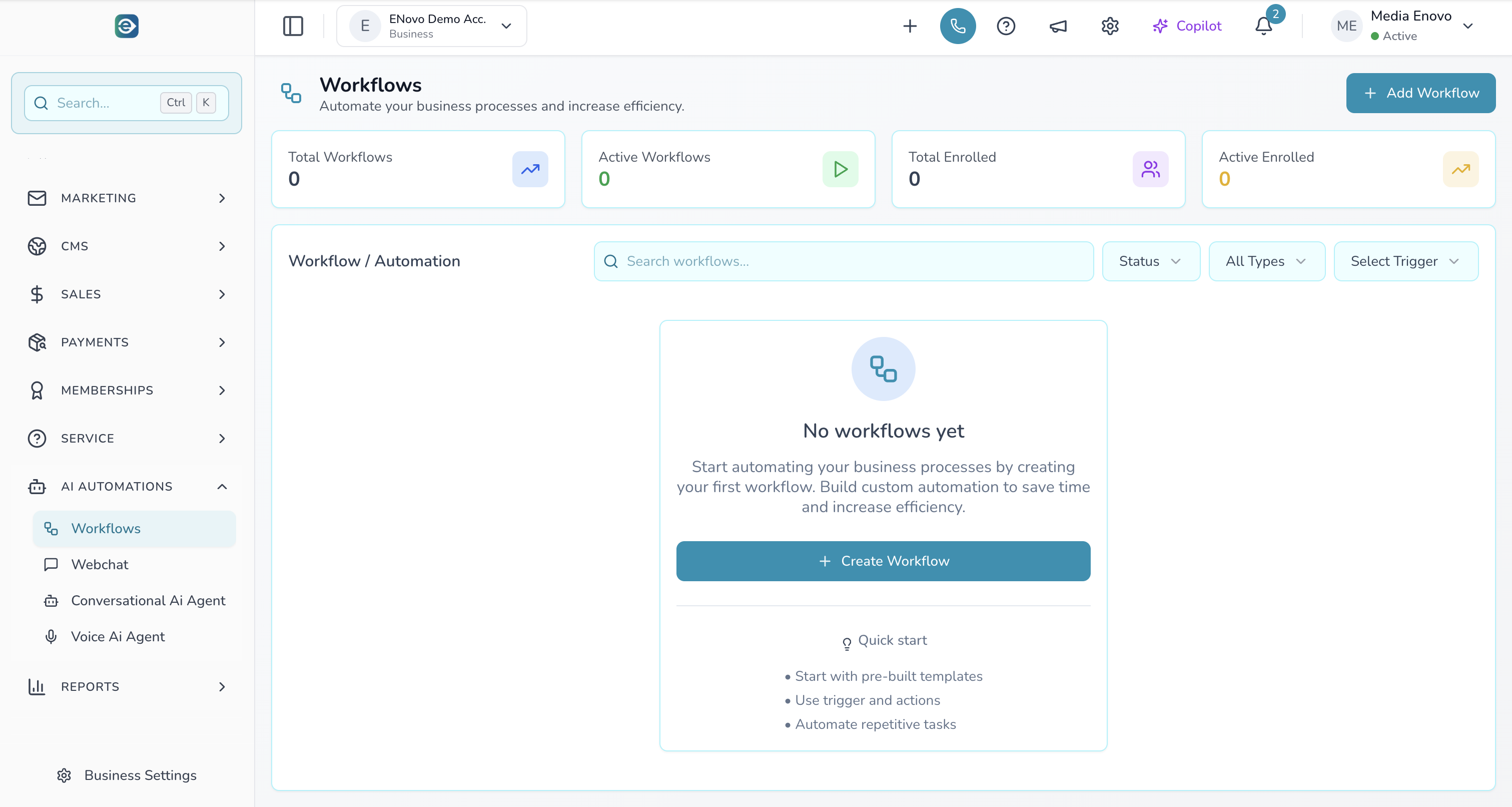 eNovo OS & Academy - Screenshot 4 showing product features and functionality