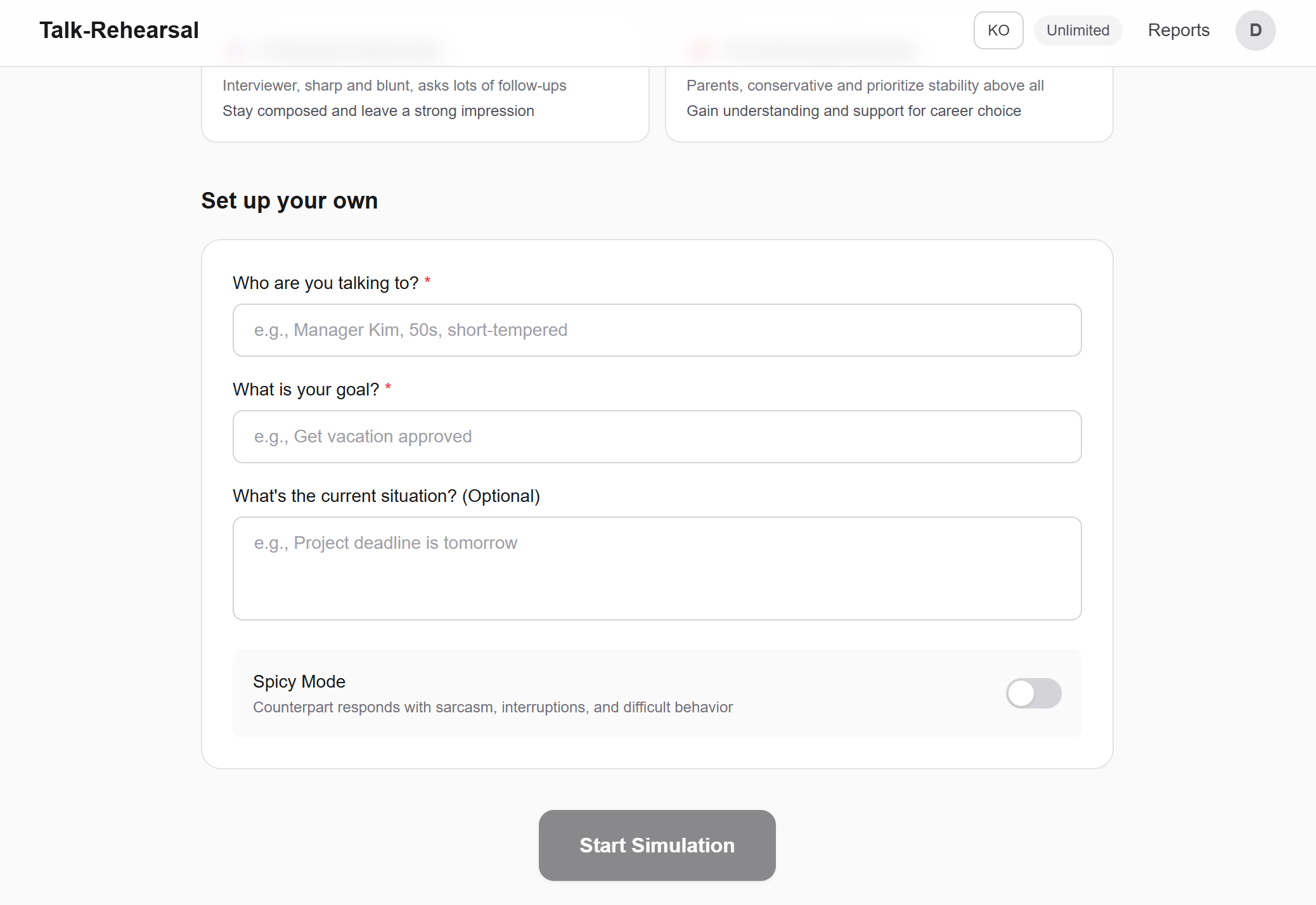 Talk-Rehearsal - Screenshot 2 showing product features and functionality