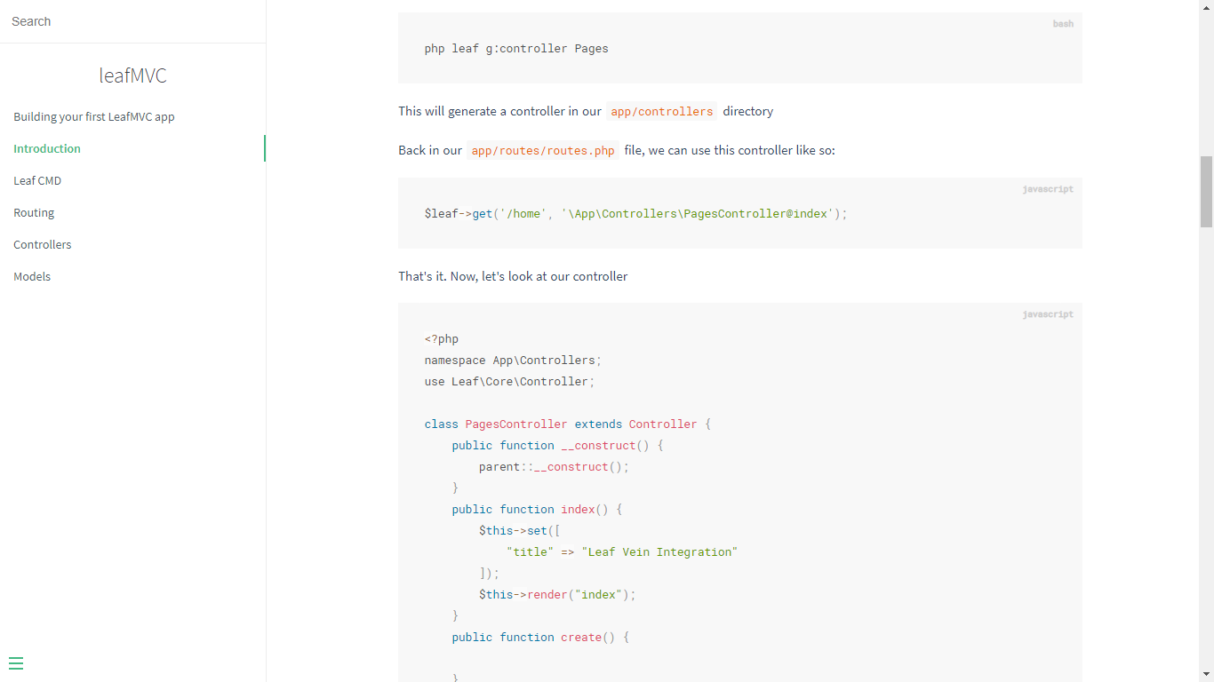 Leaf PHP MVC Framework gallery image