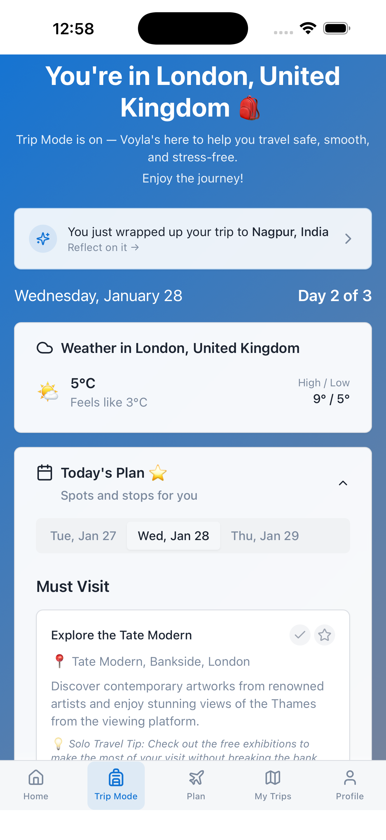 Voyla - Solo Travel Companion - Screenshot 3 showing product features and functionality