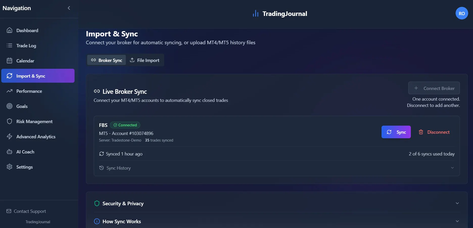 TradingJournal 제품 배너