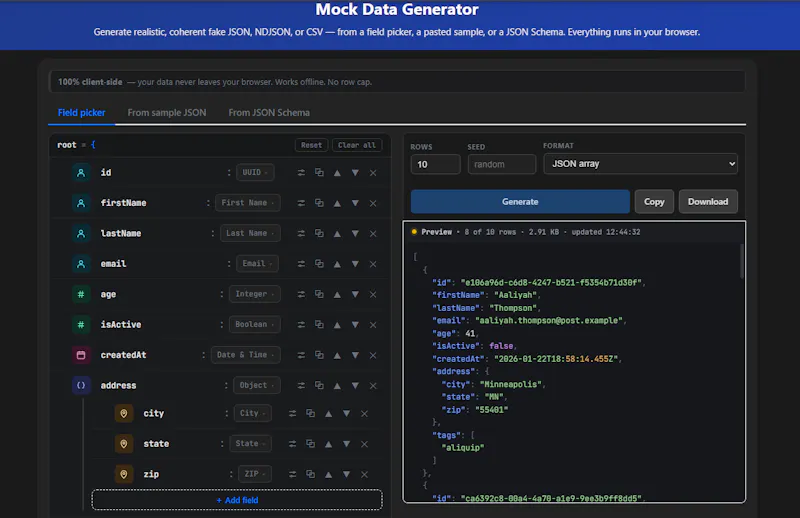 Mock Data Generator screenshot 4