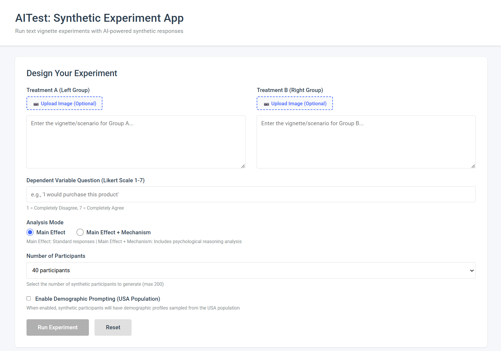 AITest: Synthetic Experiment App gallery image