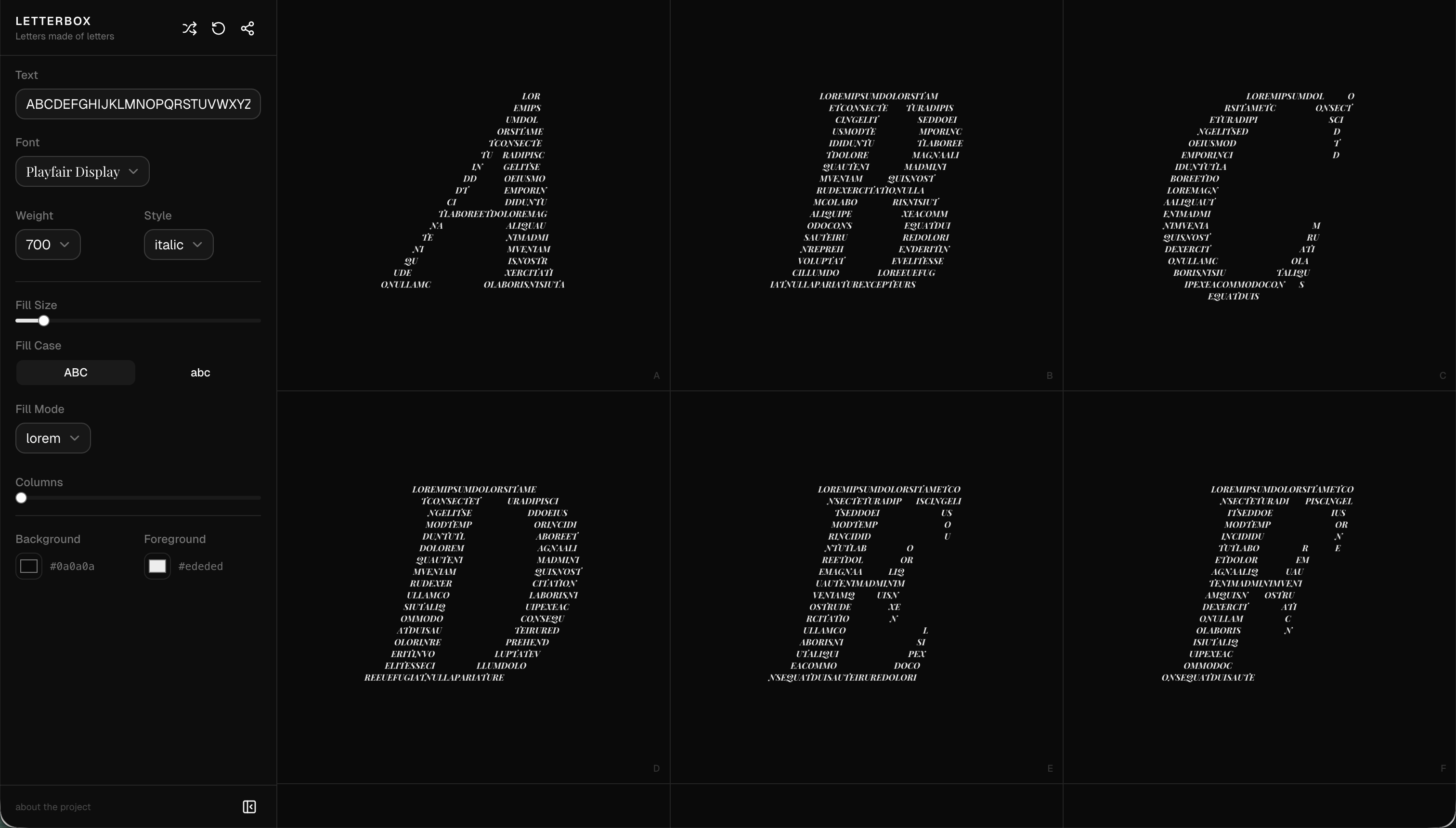 Letterbox | Letters made of letters | Product Hunt