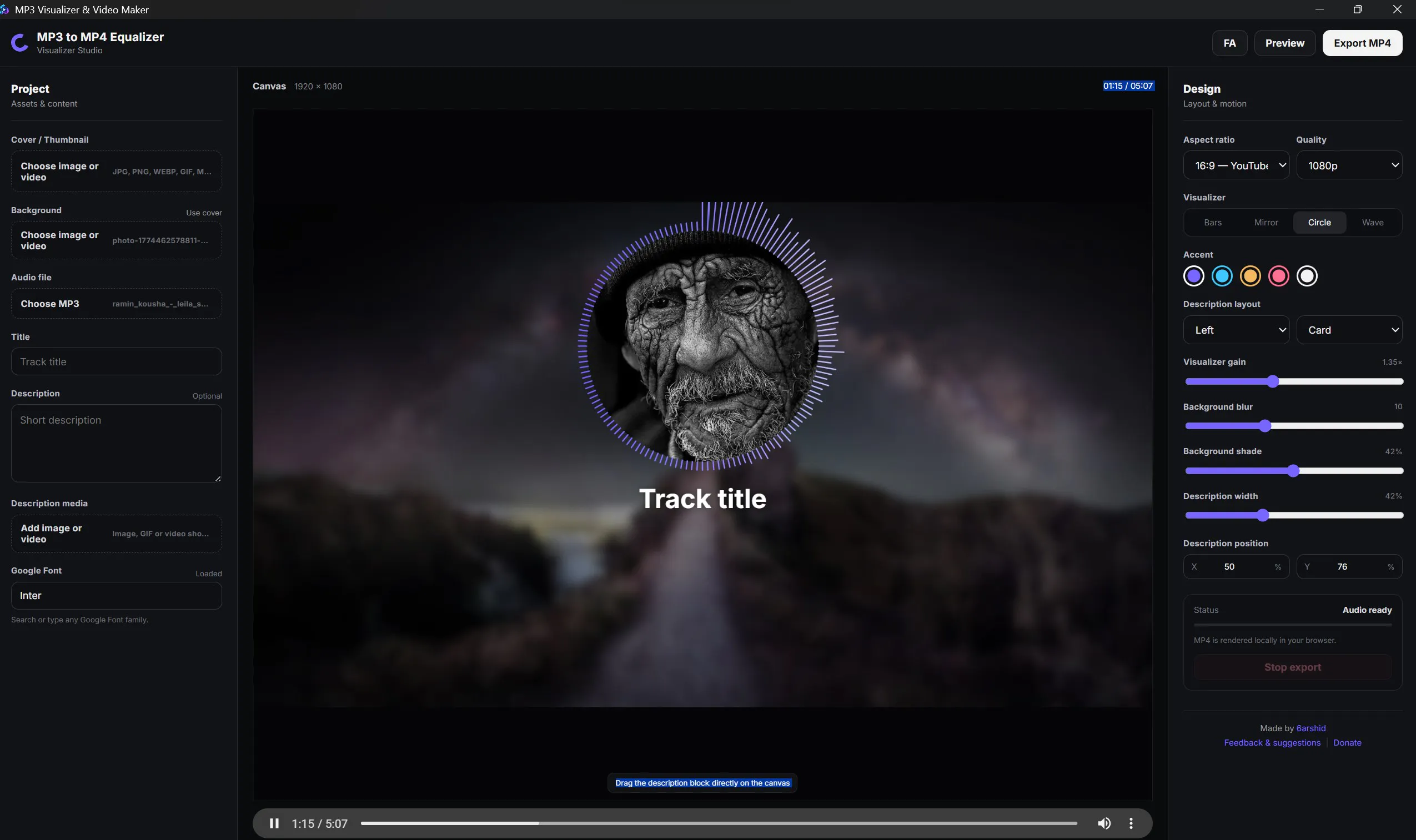 Free MP3 to MP4 Video Maker Visualizers gallery image