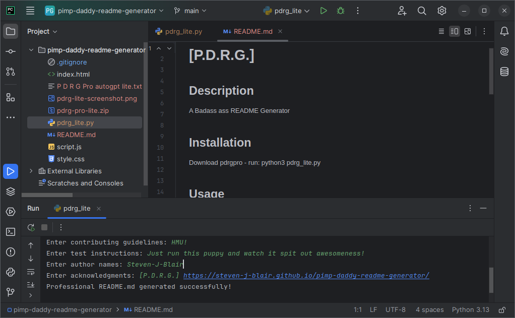 [P.D.R.G.] Pimp-Daddy-README-Generator gallery image