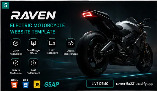 Cinematic Motorcycle Website Template gallery image