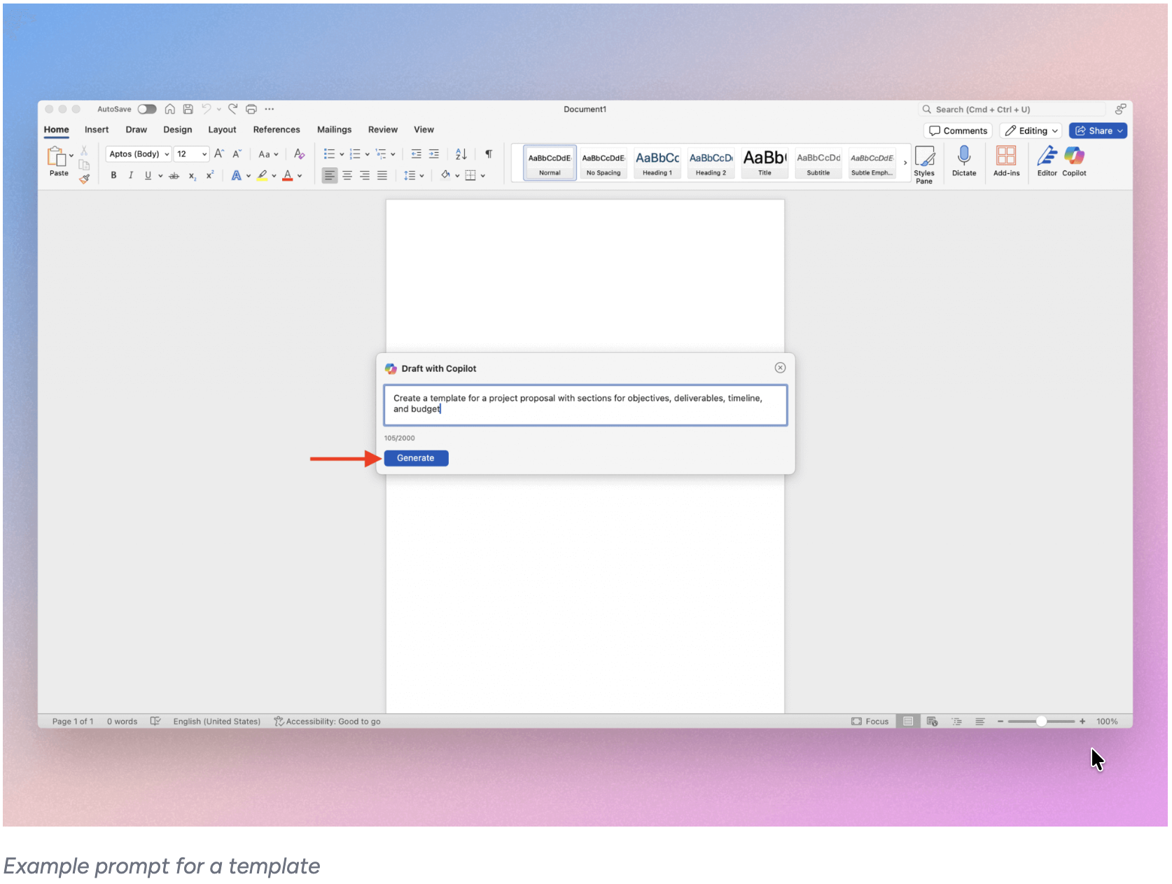 Copilot in Word gallery image