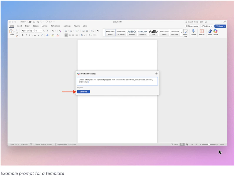 Copilot in Word screenshot 8