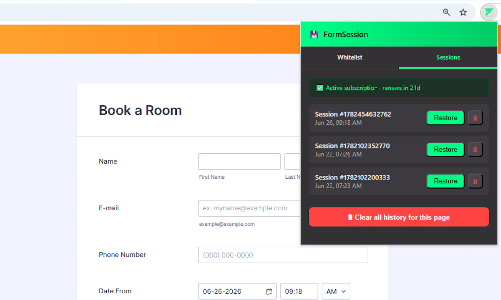 FormSession screenshot 3