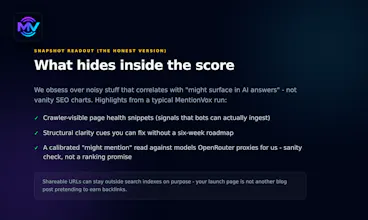 MentionVox - GEO checks for brands gallery image