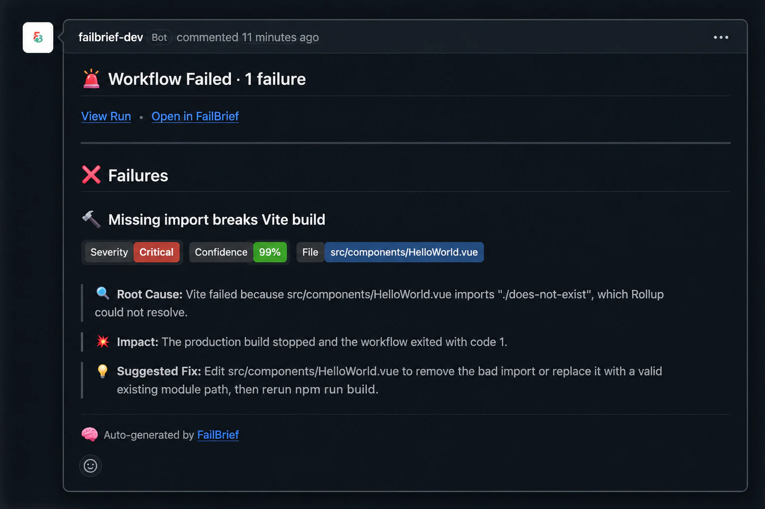 FailBrief screenshot 1 FailBrief screenshot 1