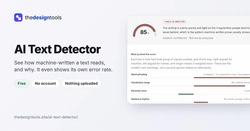 AI Text Detector by The Design Tools screenshot 1