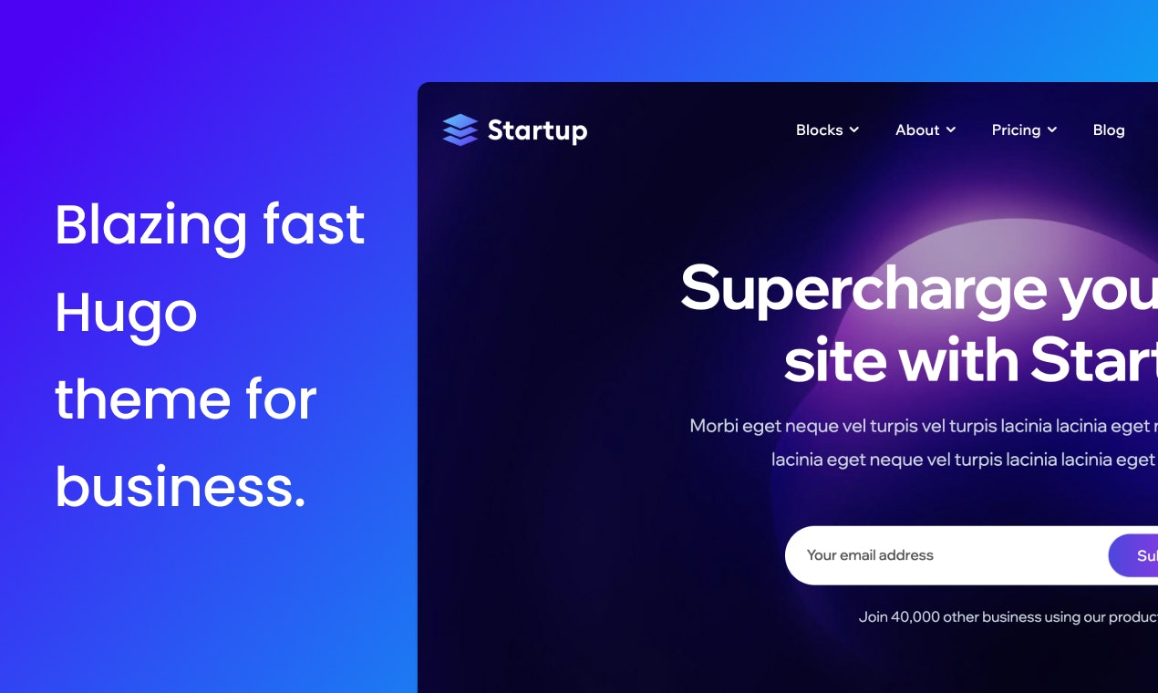 Startup Theme Theme - Пылающая быстрая тема Хьюго для бизнеса медиа 1