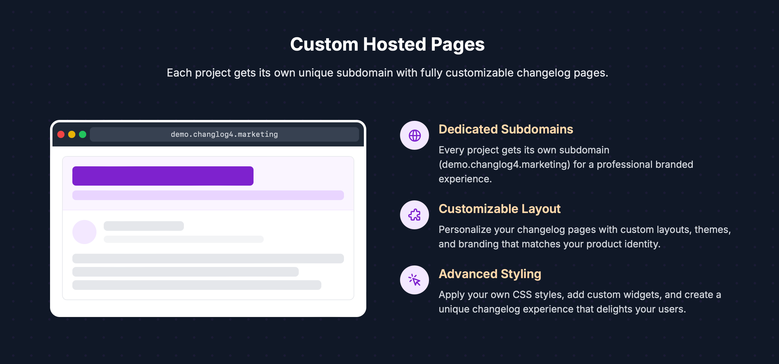 Mídia 3 de Changelog para marketing - Gen, hospedeiro e compartilham Changelogs que impulsionam o crescimento do produto