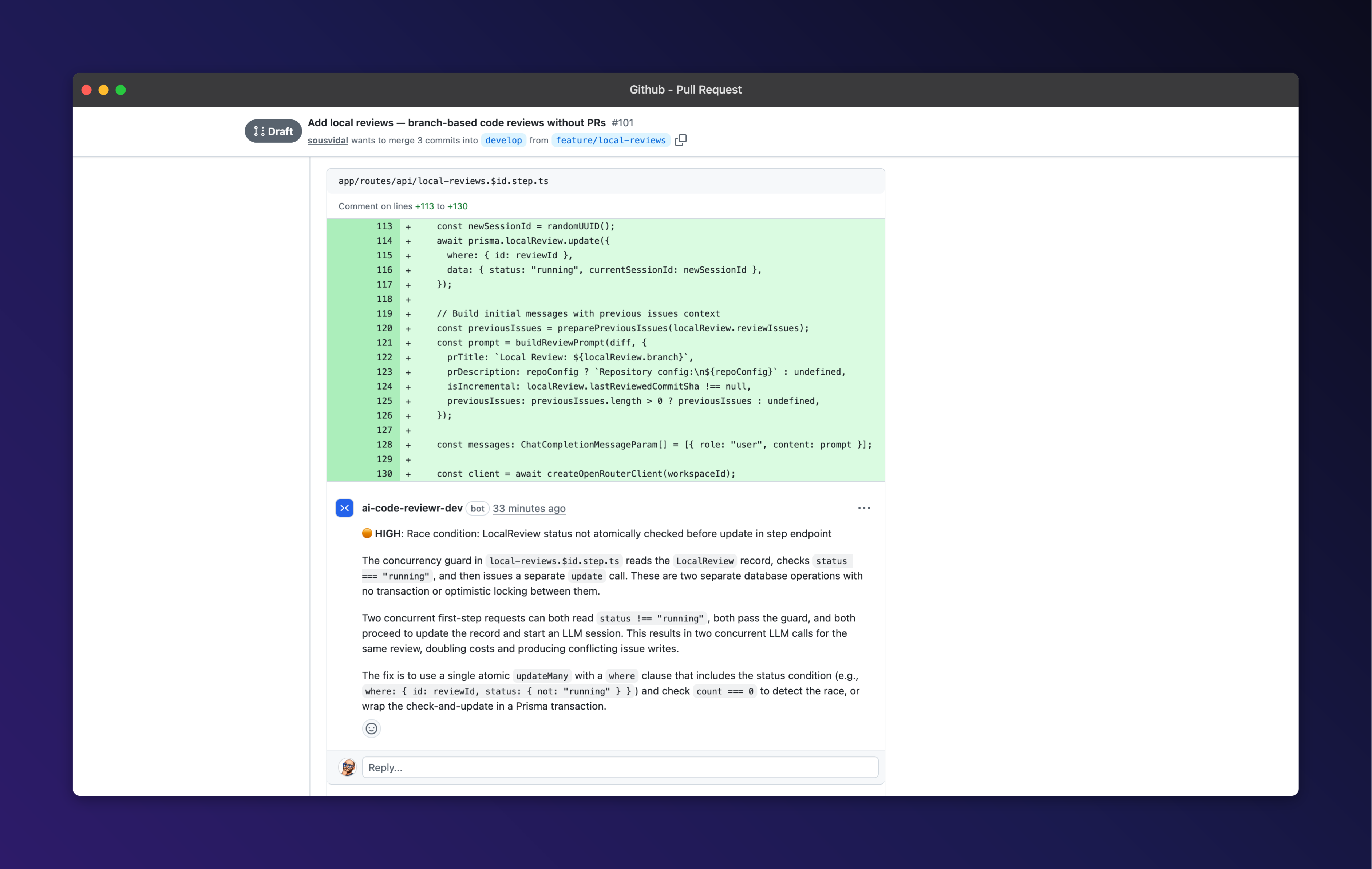 CodeReviewr - Screenshot 3 showing product features and functionality