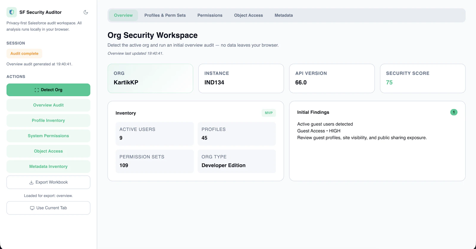 SF Security Auditor screenshot 1