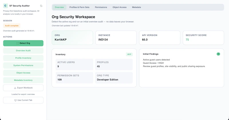 SF Security Auditor screenshot 1