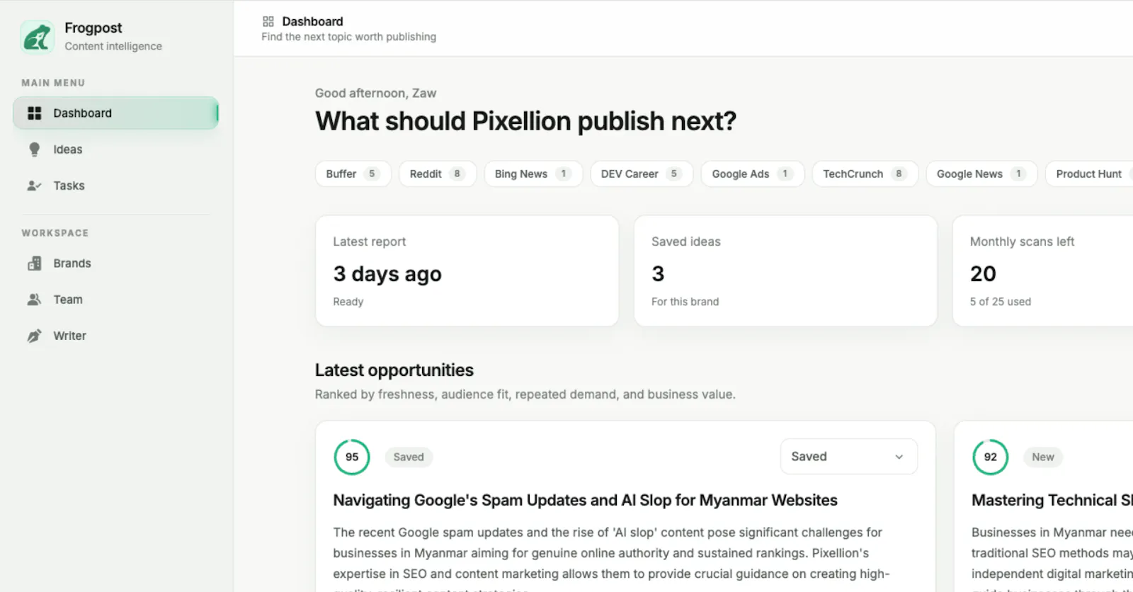 Frogpost screenshot 2