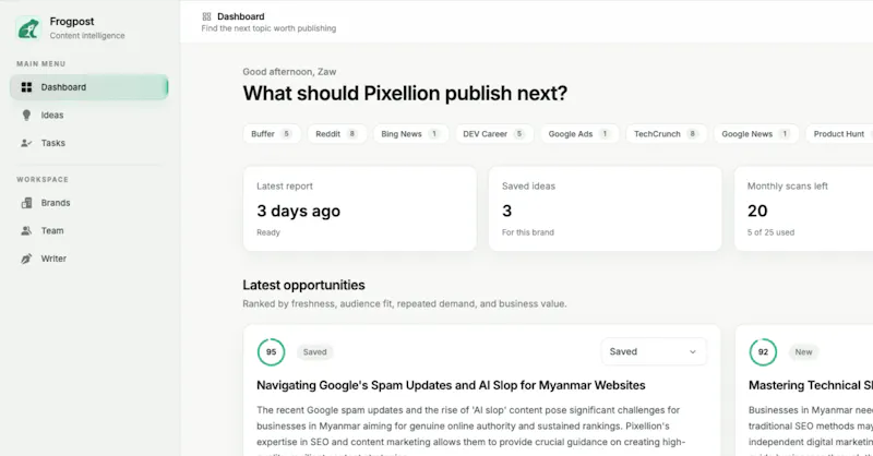 Frogpost screenshot 2