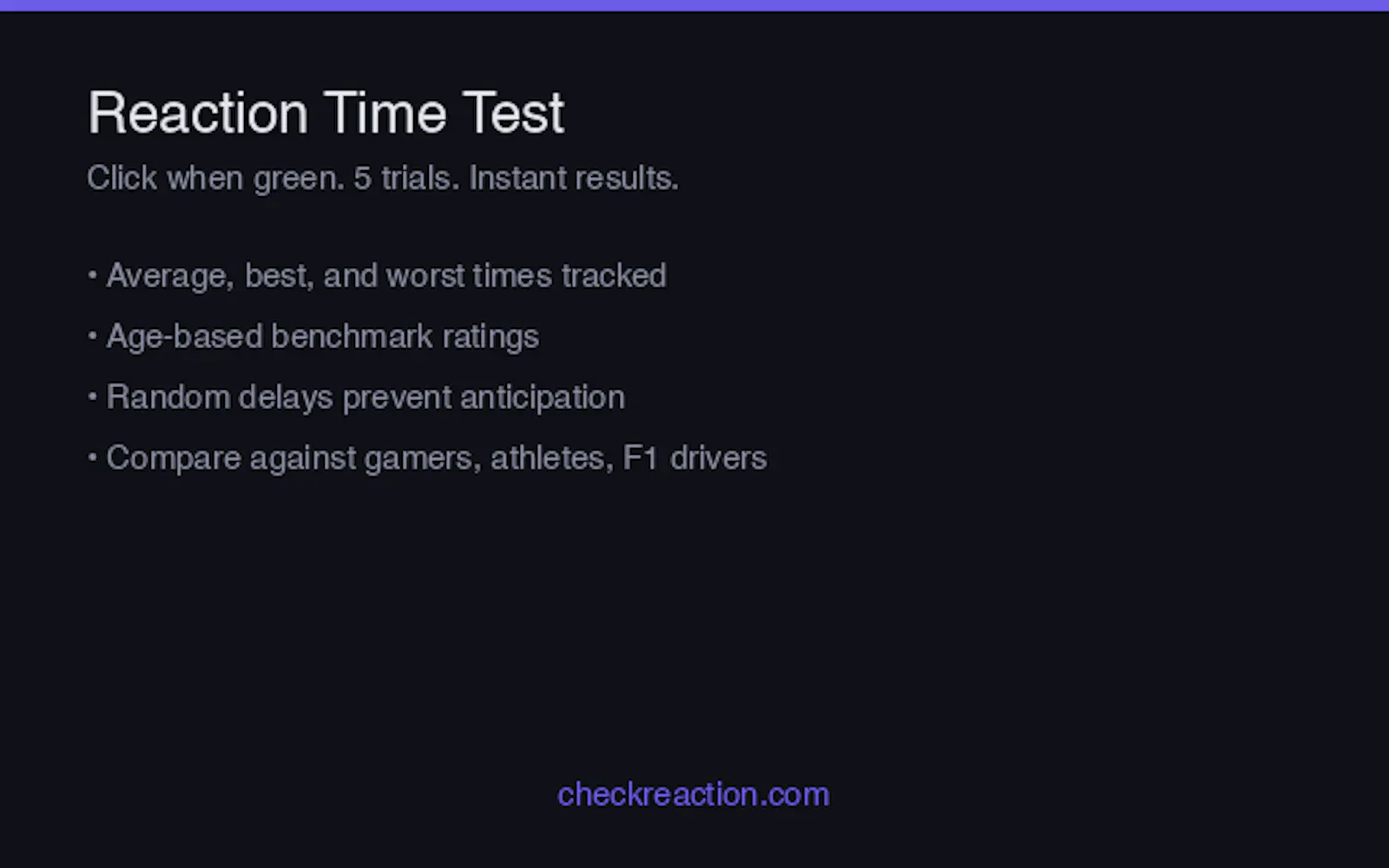 CheckReaction — Free Cognitive Tests screenshot 1