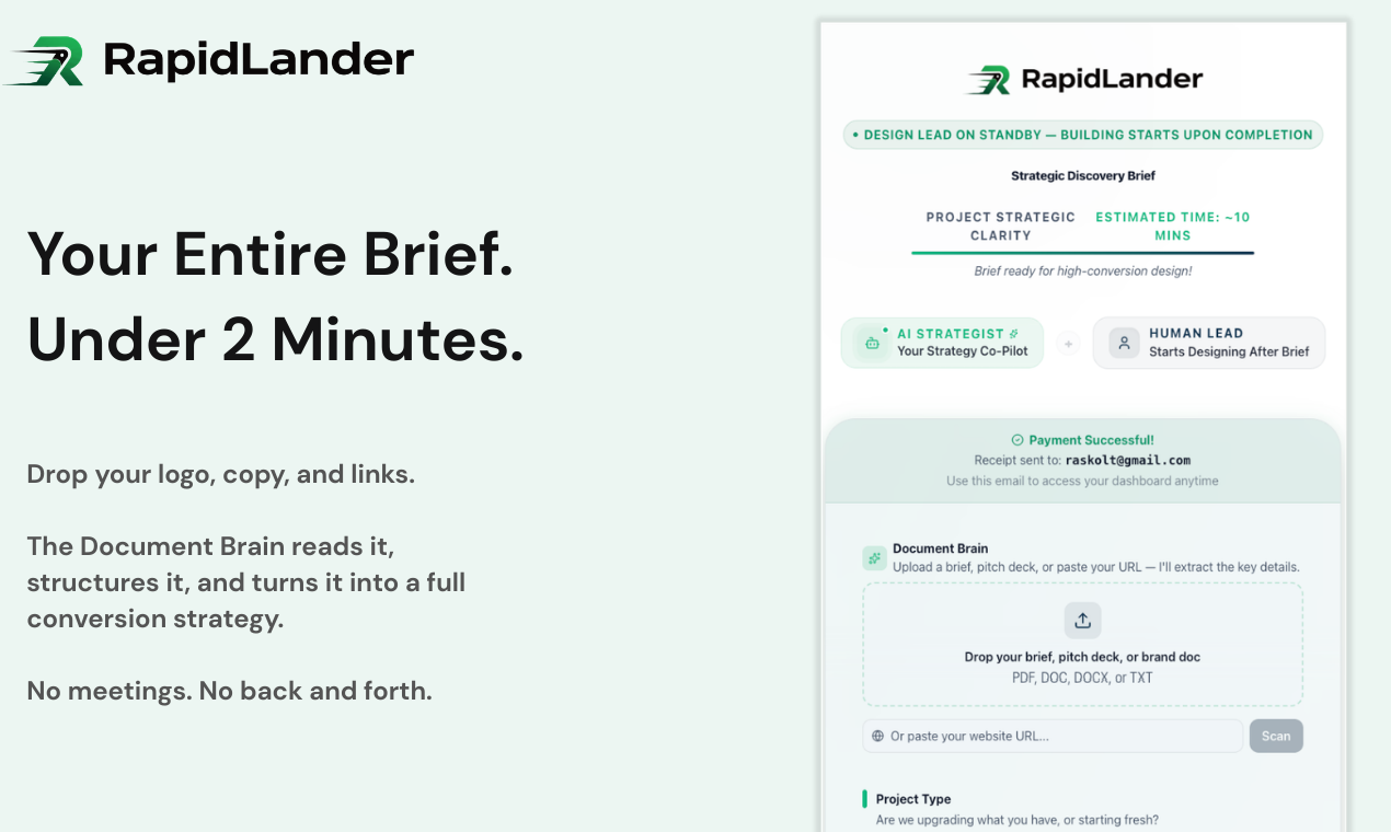 RapidLander - Screenshot 2 showing product features and functionality