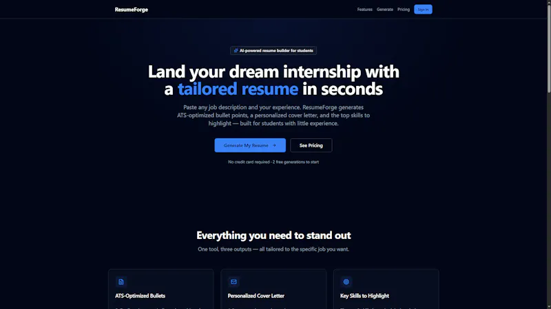 ResumeForge screenshot 1
