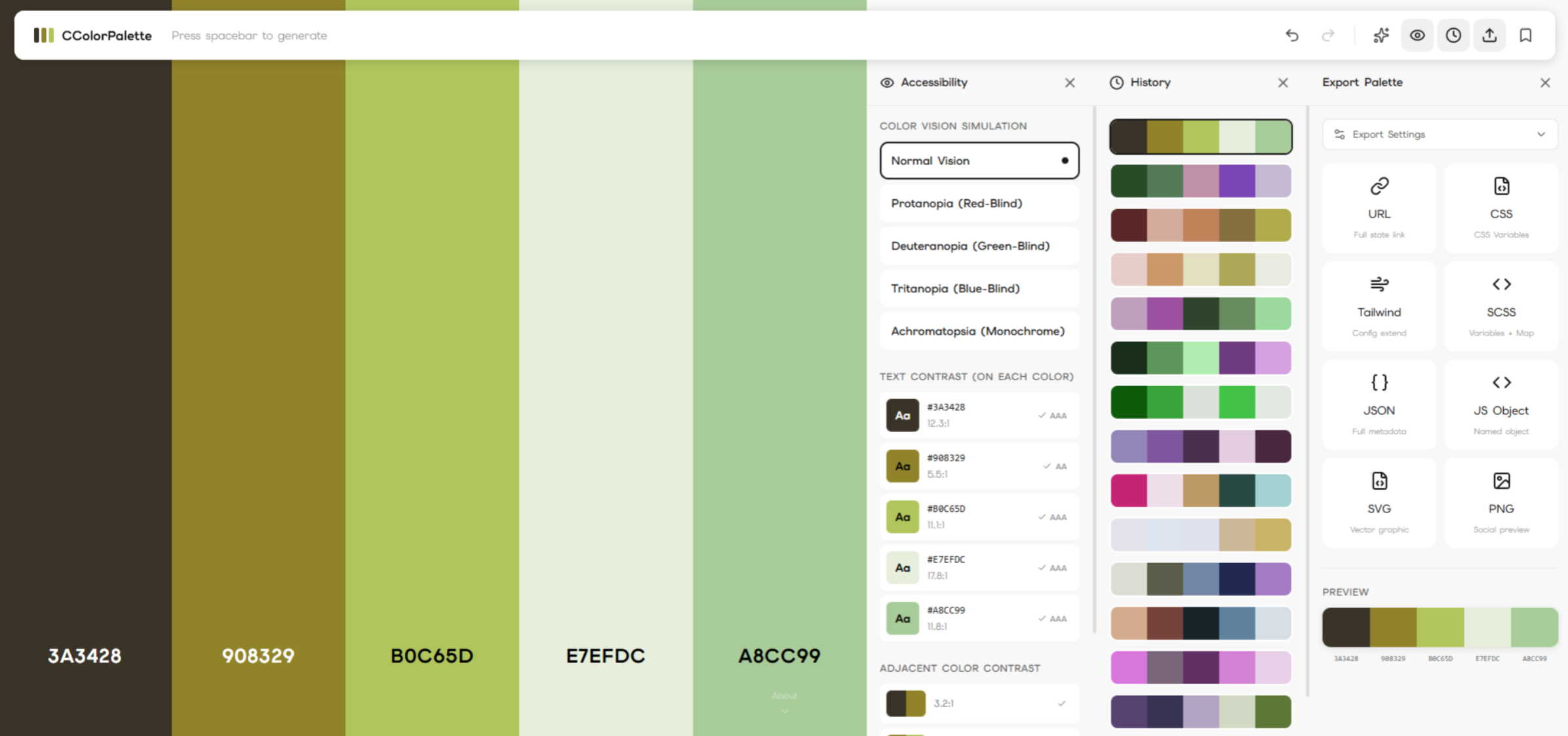 CColorPalette.com - color generator tool gallery image