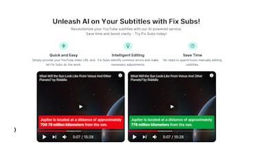 Fix Subs: AI-Powered YouTube Subtitle gallery image