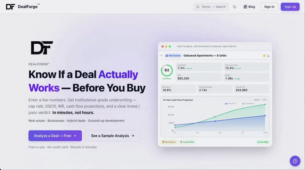 startuptile DealForge-Analyze real estate deals in seconds