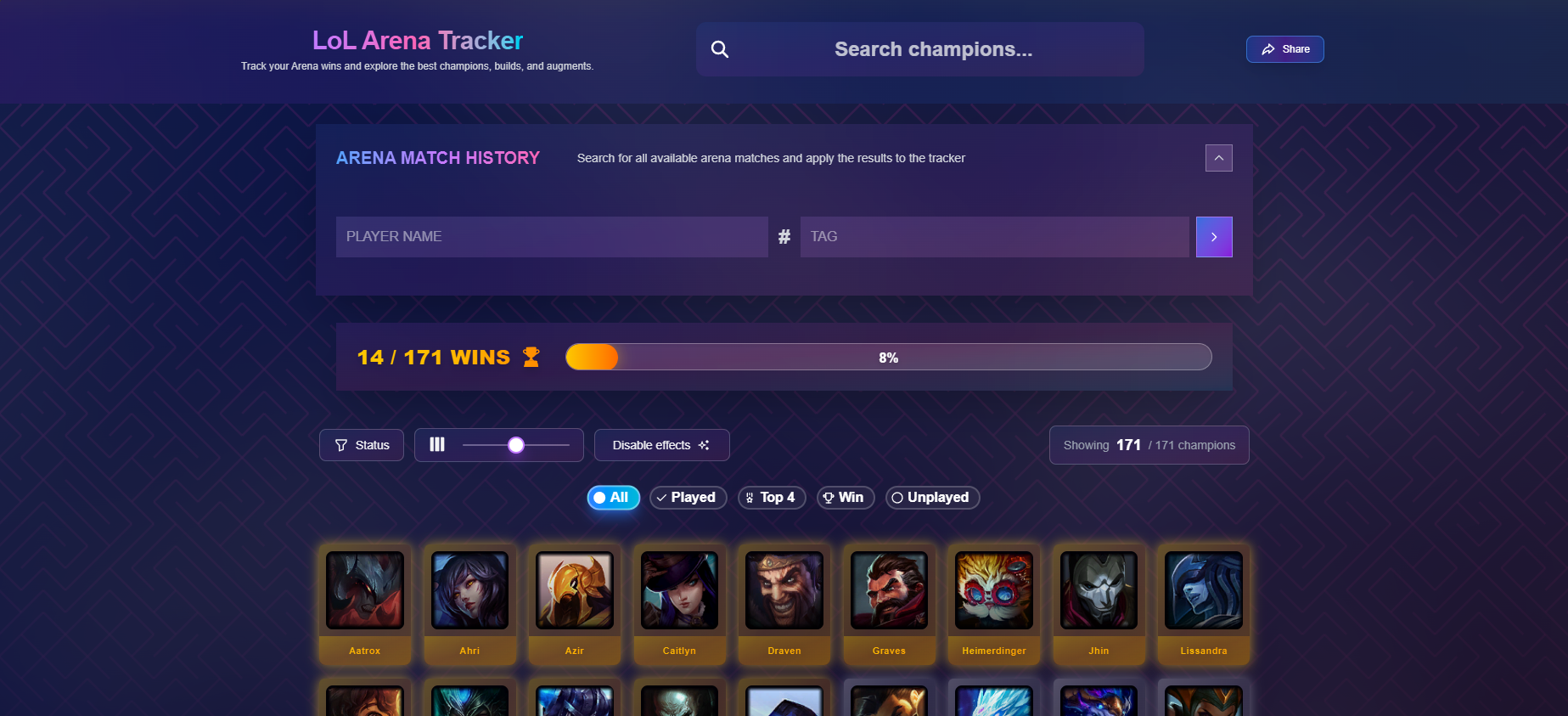League of legends arena tracker gallery image