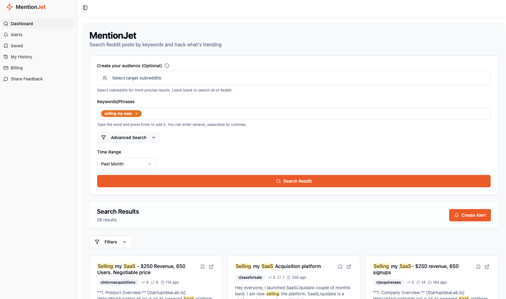 MentionJet: Reddit Mention Alerts gallery image