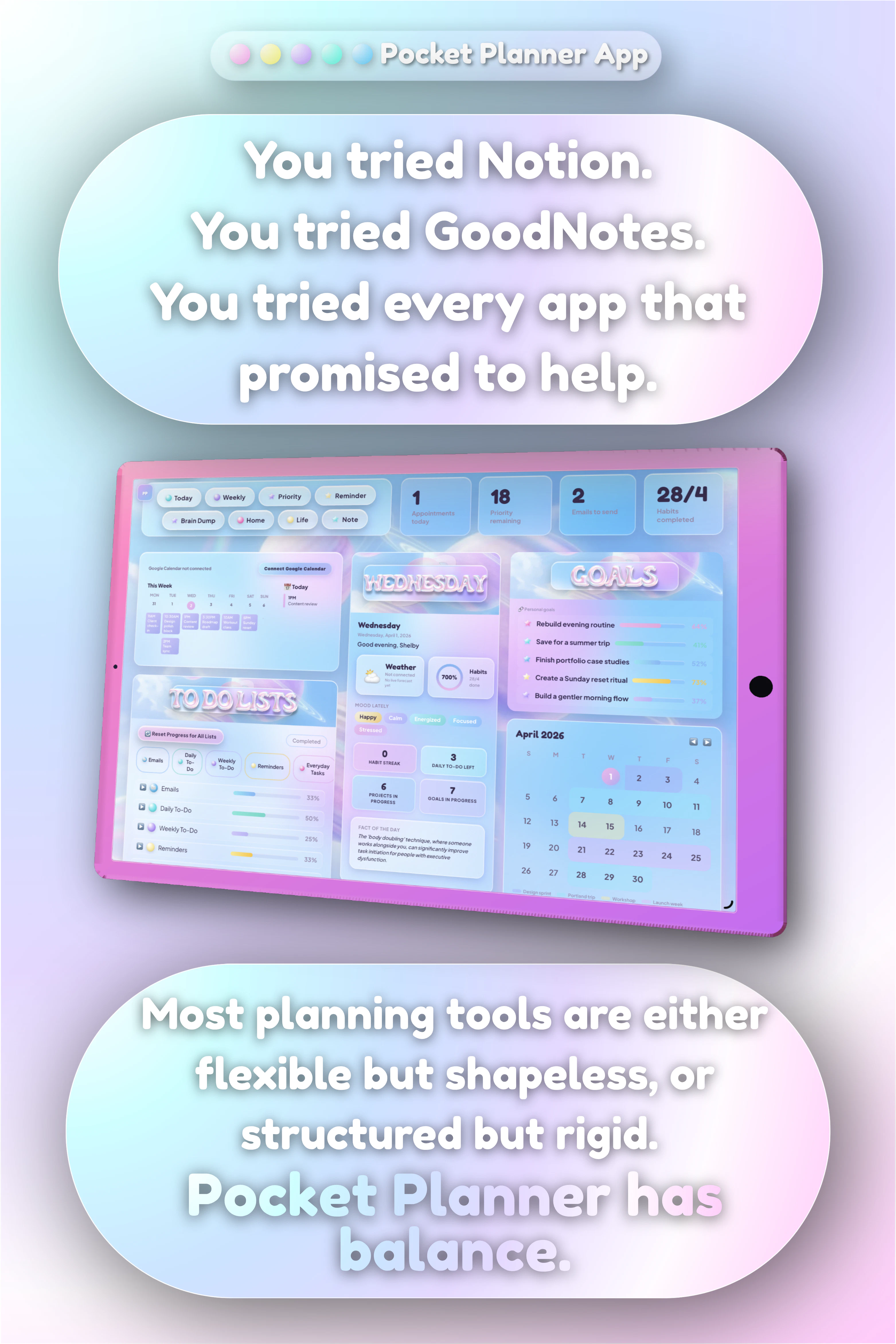 Pocket Planner: Life OS App for ADHD screenshot 3