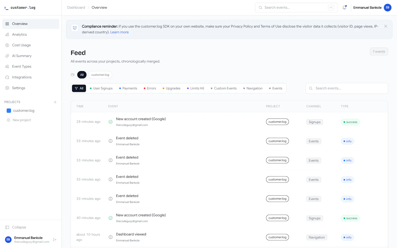 customer.log screenshot 2
