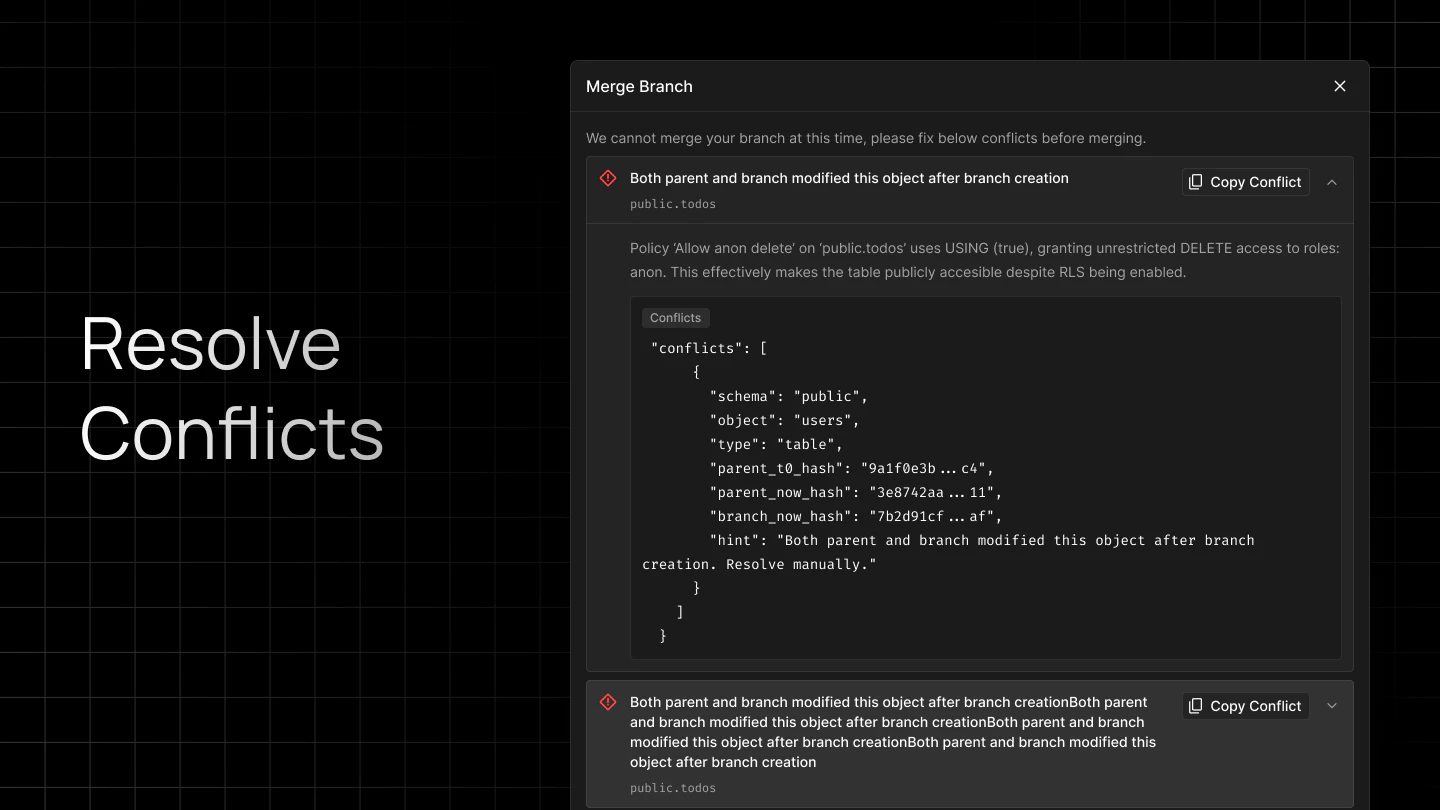 InsForge Backend Branching screenshot 4