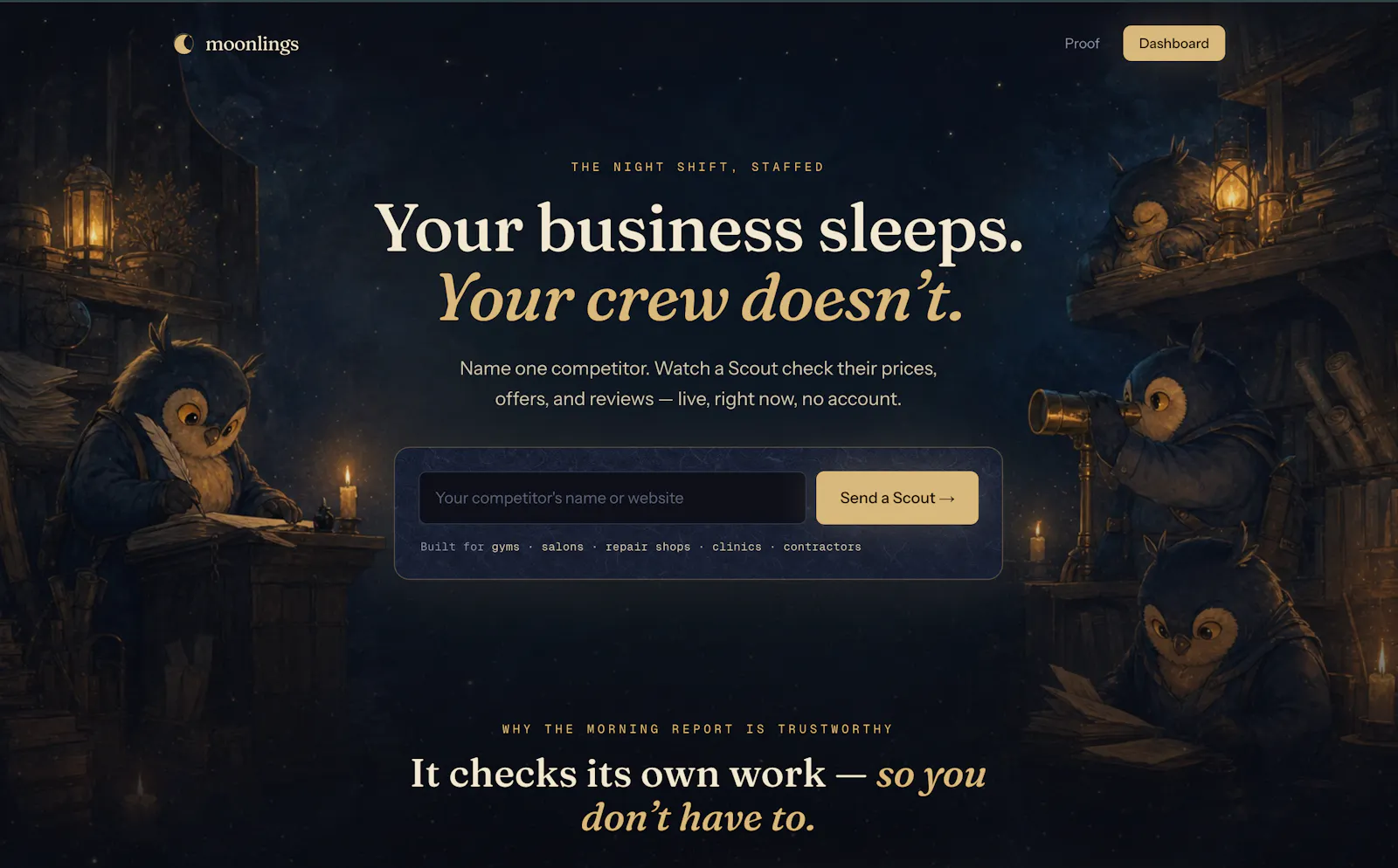 Moonlings - A tiny overnight AI crew screenshot 2