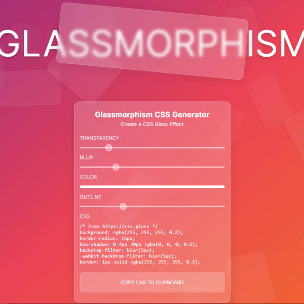 Glassmorphic CSS Generator