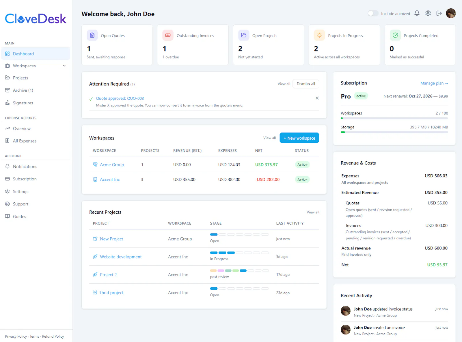 CloveDesk screenshot 2