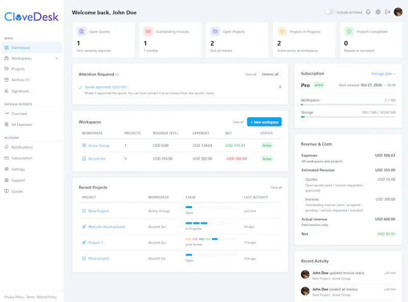 CloveDesk screenshot 2